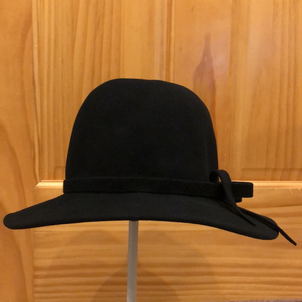 Vintage Geo W. Bollman Co. Excello 100% Wool Black Wide Brim Rancher Hat